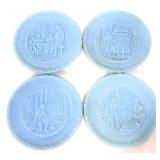Lot of 4 Fenton blue satin bicentennial plates