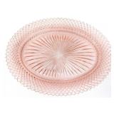 Vntg pink depression miss America oval platter