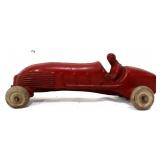 Vntg red Auburn Rubber toy ace car w/ driver