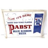Vntg cardstock Pabst Blue Ribbon Beer sign