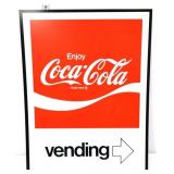 Vntg dbl side paper Coca Cola Vending sign