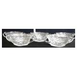5 vintage pineapple floral cream soup bowls