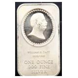 1oz William H Taft silver bar