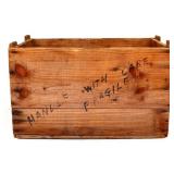 Vintage wood crate with divider