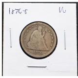 1876S seated liberty quarter