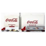 Lot of 2 Coca Cola adv semi trucks in boxes