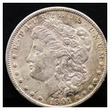 1901O Morgan silver dollar