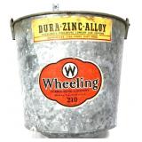 Vntg Wheeling zinc alloy round bottom FIRE bucket