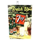 Vntg cardstock easelback 7Up adv sign