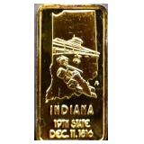 1 troy ounce Indiana state silver bar