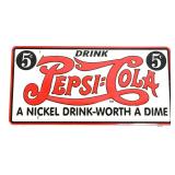 Metal Pepsi Cola booster plate