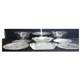 9 piece estate clear glass item lot