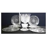 Mixed clear glass lot, inc pineapple floral plates