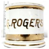 Vintage shaving mug with JG Rogers lettering