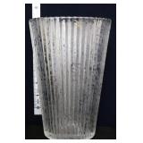 7in ribbed clear satin vase