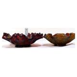 Lot of 2 carnival ruffle edge bowls