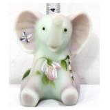 Fenton lotus mist burmese sitting elephant figure
