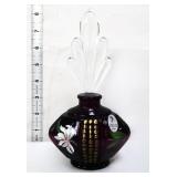 Fenton amethyst perfume bottle, clear stopper