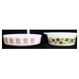 Lot of 2 round casserole dishes, inc 2 Pyrex