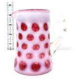 Fenton cranberry opalescent coin dot 5in creamer