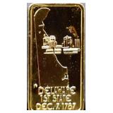 1 troy ounce Delaware state silver bar