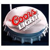 Metal embossed Rooney Coors Light bottlecap sign