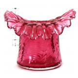 Fenton cranberry 4in hat vase