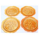 4 marigold carnival iris & herringbone 9in plates