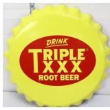 Metal 16.5in Triple XXX Root Beer bottlecap sign