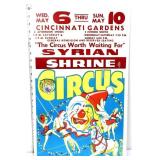 Vntg cardstock Shriner Cicus poster