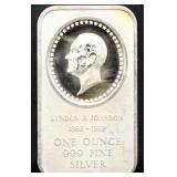 1oz Lyndon B Johnson silver bar