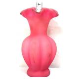 Fenton 6.5in pink satin melon vase