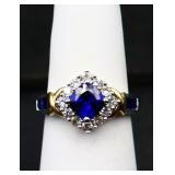 Sterling silver ring with 14k gold accent
