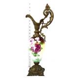 Vntg 21in floral ewer