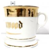 Vintage shaving mug with gold trim