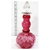 Fenton cranberry perfume bottle w/ clear stopper