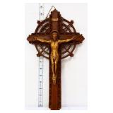 Vintage wood 15in crucifix
