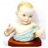 Vntg 11in Cybis porcelain baby bust