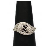 Sterling white sapphire pave ring, lab created