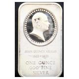 1oz John Quincy Adams silver bar