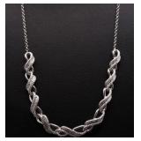 Genuine diamond twist necklace