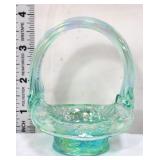 Fenton mist green iridescent mini basket