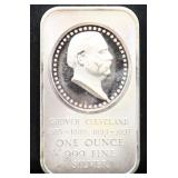 1oz Grover Cleveland silver bar