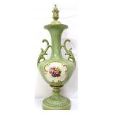 Vintage decorator green lamp base w/ finial