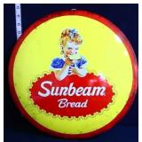 Round 16in metal Sunbeam Bread domed sign