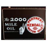 Metal Kendall Motor Oil sign