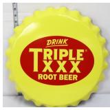 Metal 16.5in Triple XXX Root Beer bottlecap sign