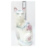 Fenton white iridesent cat with roses