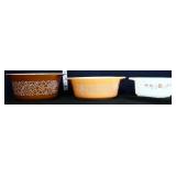 Lot of 3 round casserole dishes, inc 2 Pyrex