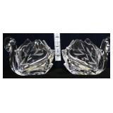 Pair Lenox Opal Innocence swan votive holders